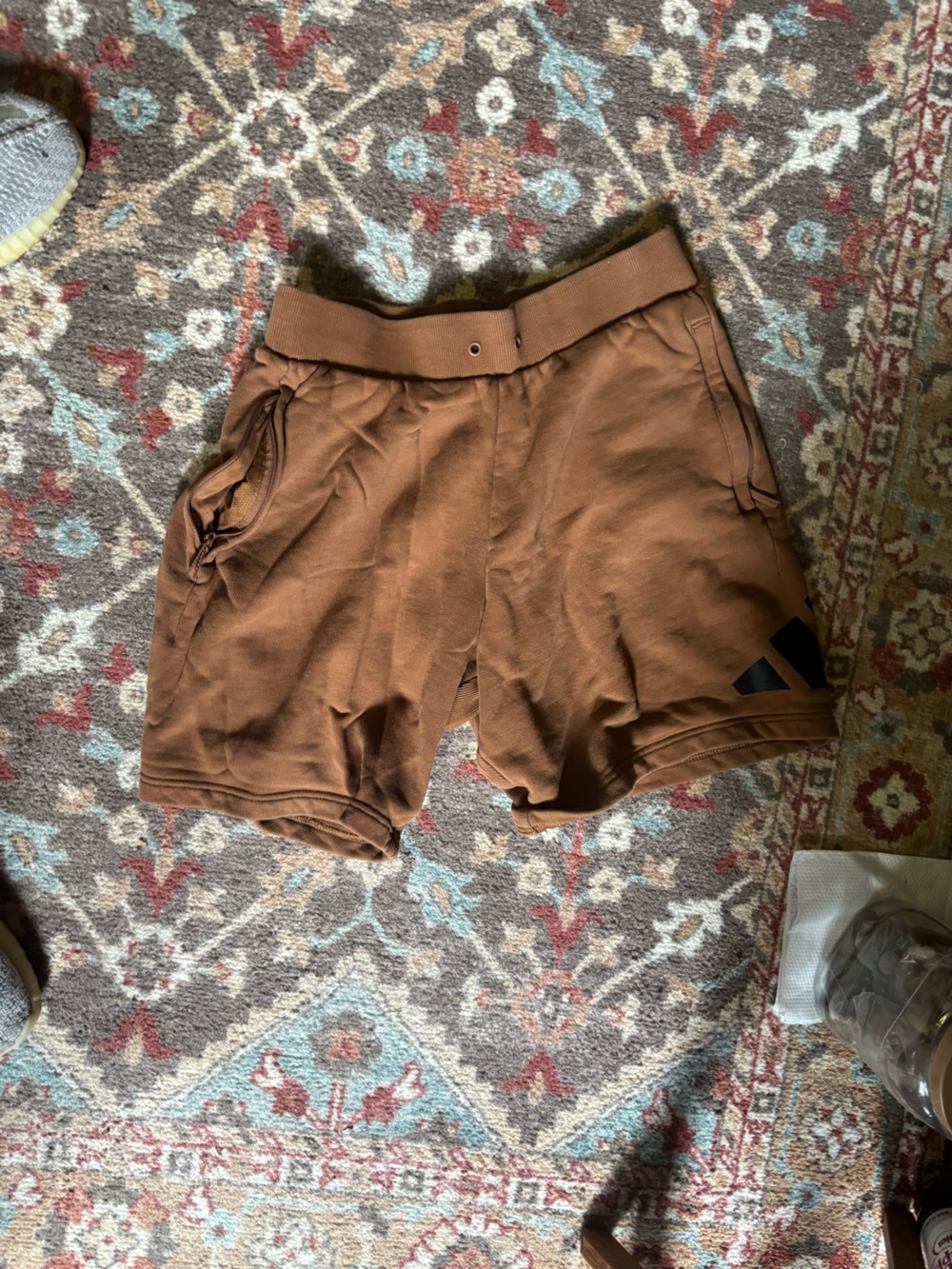 Adidas Brown Athletic Drawstring Shorts